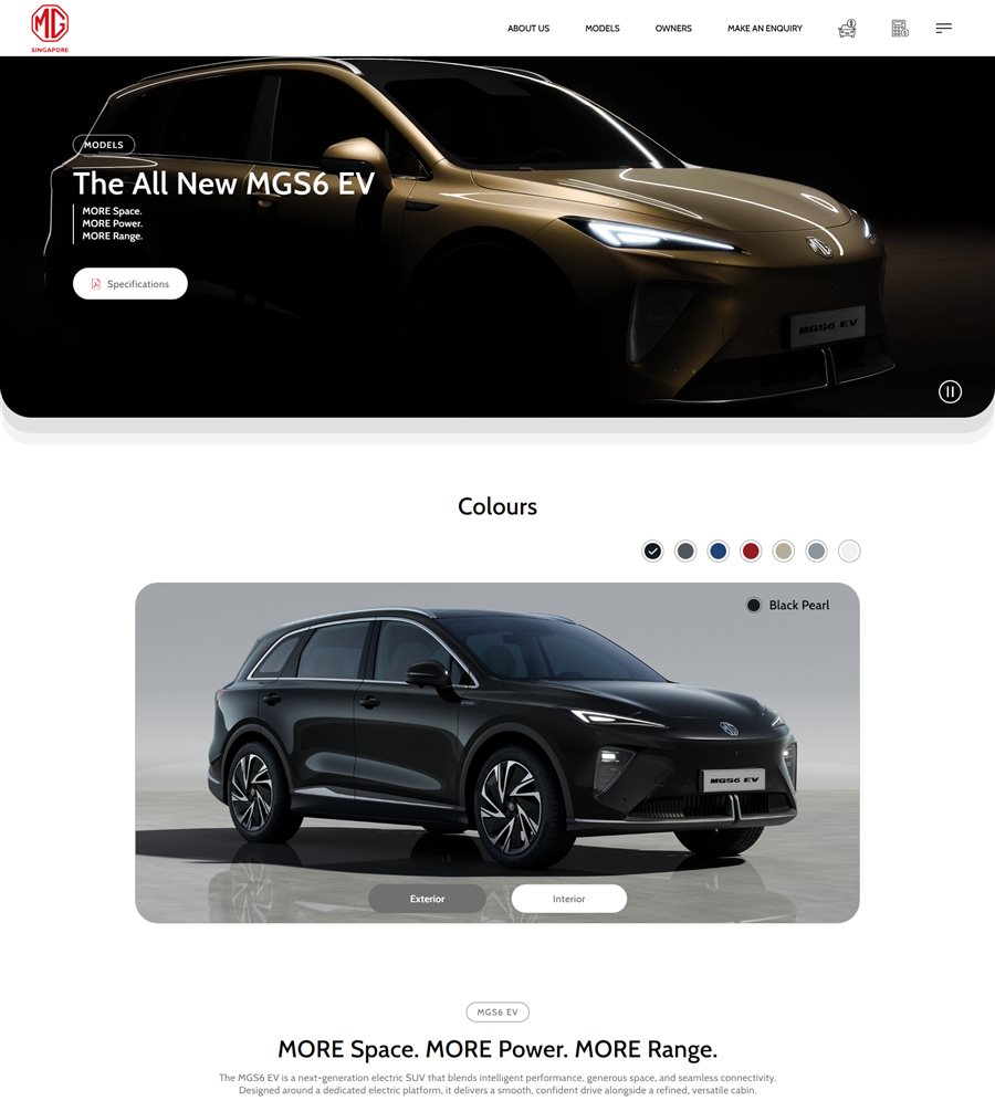 MGS6 EV Product Page