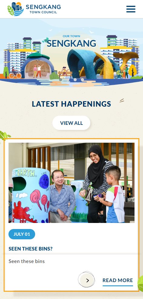 Sengkang Town Council mobile responsive homepage