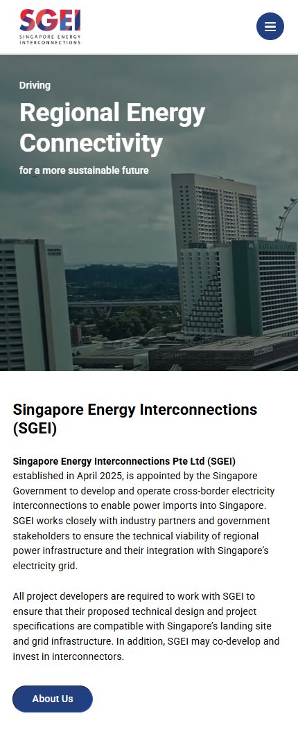 SGEI Mobile homepage