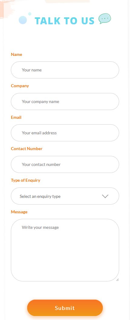 Elves Lab responsive contact form displayed on mobile