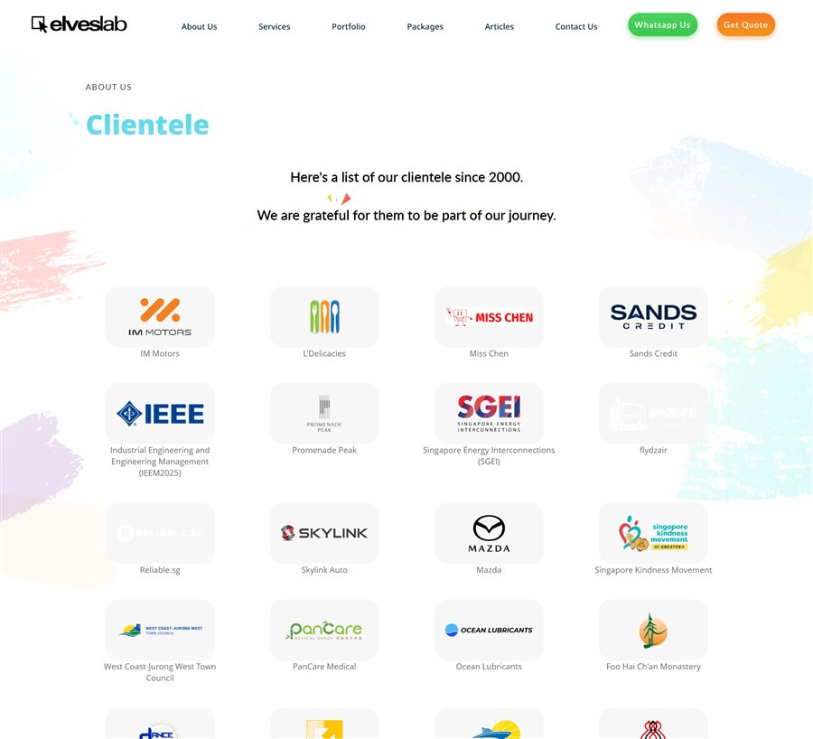 Elveslab Clientele page