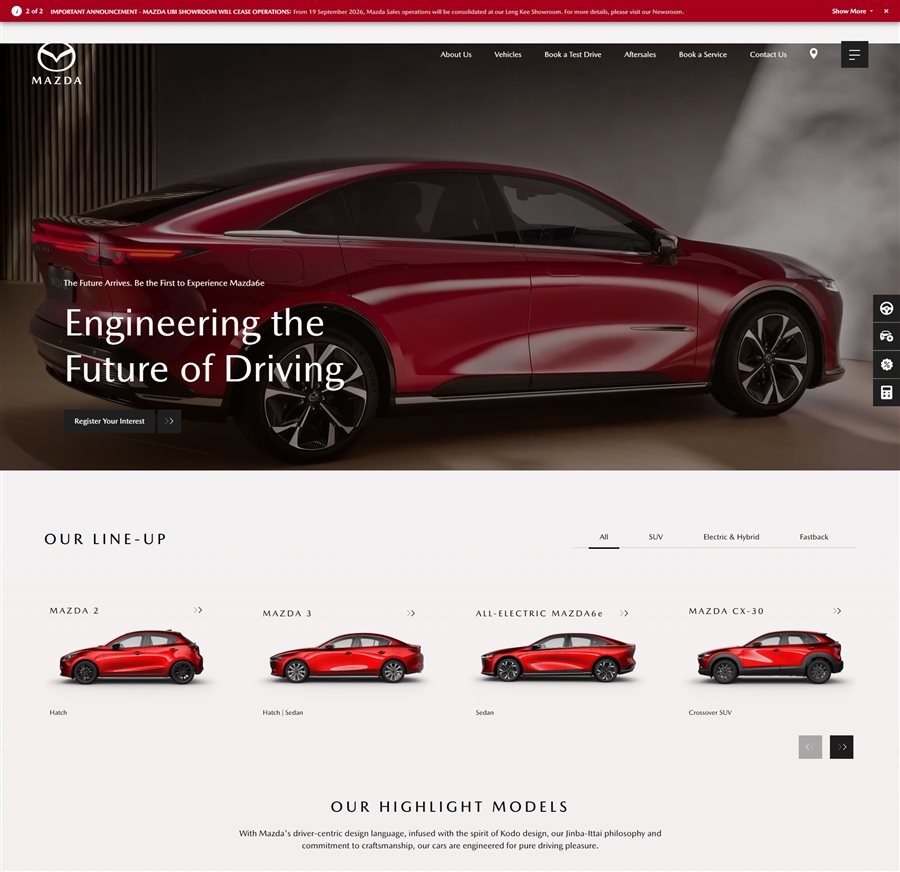 Mazda Homepage